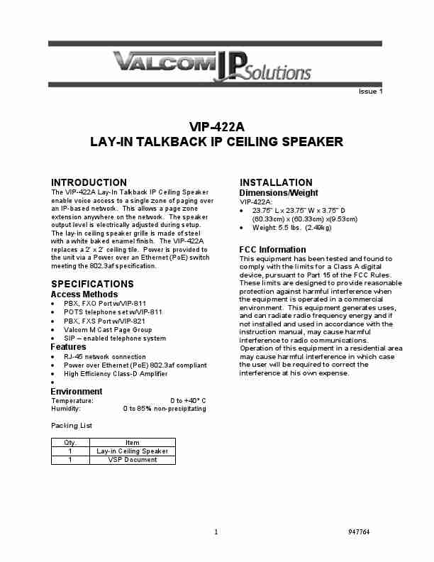 VALCOM IP SOLUTIONS VIP-422A-page_pdf